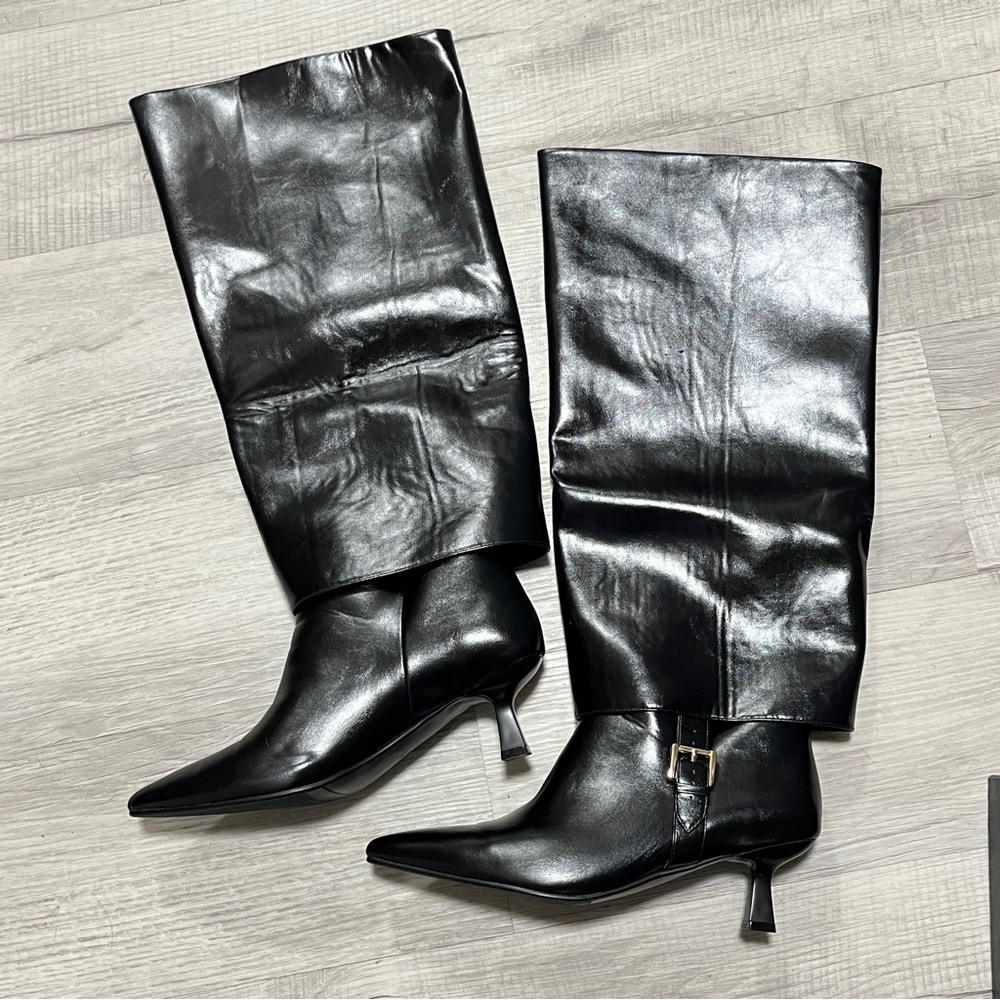 Vaila Monica Wide Calf Black Knee-High Women's Boots, 11 - Picture 3 of 7